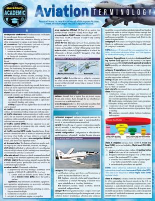 Aviation Terminology : A Quickstudy Laminated Reference Guide